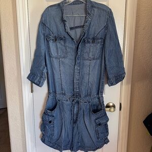 Blank NYC Lightweight denim shorts jumpsuit sz L